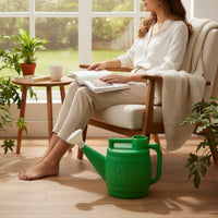 Ribbed Watering Can with Long Spout Lightweight Watering Can with Dual Handles Sturdy Garden Tool Wear-Resistant for Balcony