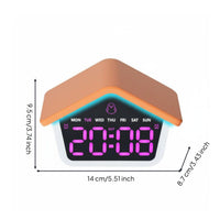 Multifunction House Shaped Alarm Timepiece Night Light Home Decor Cute Design for Office