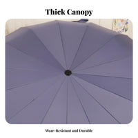 UPF 50+ Manual Sun and Rain Umbrella All-Weather Use Protection Umbrella Black Vinyl Coating for Students, Outdoor, Commuting, Beach