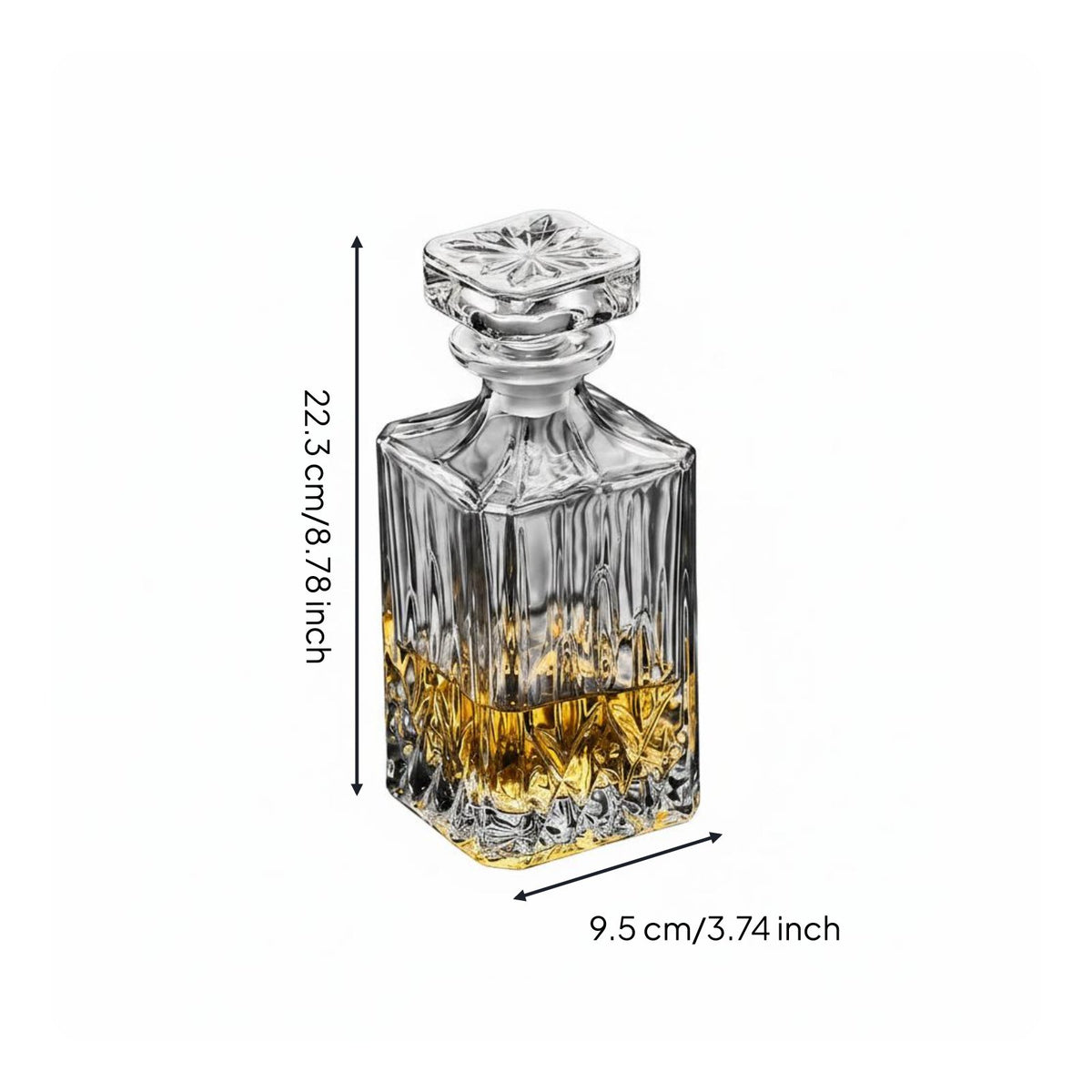 European Design Whiskey Glass Set with Lid Crystal Whiskey Decanter Set