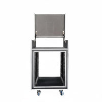 Aluminum-Reinforced Frame Rolling Amplifier Cabinet ruggedDuty Construction travel case high-grade Audio Equipment Rack Portable for Sound Engineers, Event Technicians, Touring, in-person Performances, in-person music events, on the travel