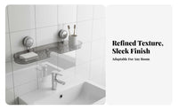 Suction Cup Faucet Shelf Waterproof Wall Mounted Faucet Rack Repositionable Drill Sink Organizer for Renters, Washroom, Washstand, Kitchen