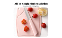 3 Pieces Fruit Paring Tool Cutting Board Set Multi-Versatile Fruit Set Stainless Steel for Parents, Home Cooks, Camping, Office, Outdoor