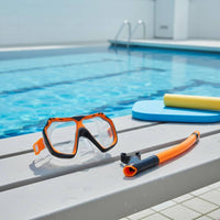 2 Pieces Adjustable Strap Kids Snorkeling Mask and Snorkel Set Comfortable Fit Children Dive Mask and Tube Set Anti Fog Swimming Goggles Leak Proof Seal for Beach