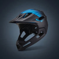 Vented Full-Face Cycle Helmet Aerodynamic Helmet with Chin Guard Breathable Comfortable for Mountain Biking