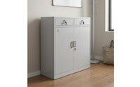 Metal Office Cabinet Double Door Lockable Storage Cabinet Low Profile