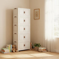 Foldable Storage Cabinet Space-Saving Installation Storage Rack Large Capacity Foldable Cabinet for Students, Apartment, Dorm Room
