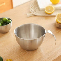 Mixing Bowl and Rice Washer with Handle, 304 Stainless Steel Mesh Rice Strainer, Salad Bowl with Measurement Markings for Adult Meal Prep