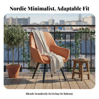 Light Luxury Design Upholstered Barrel Chair Tech Textile Upholstered Wrap-Around Armchair Minimalist Indoor Furnishing Modern Aesthetic for Small Apartment Dwellers, Interior Designers, Balcony, Living Room, Bedroom, Reading Nook