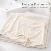 Women's Ice Silk Breathable Boyshort Underwear, Anti-Chafing Active Wear for Summer with Gusset, Mid-Rise Thin Knickers