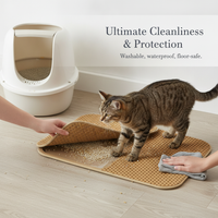 Double-Layer Cat Litter Mat, Washable, Anti-Tracking & Splash-Proof