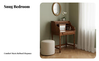 lift-top with Hidden Mirror Musical Instrument Designdesign Vanity Desk Multi-Compartment Storage Dressing Table Space-Saving Bedroom Furniture Includes Matching Stool for Makeup fans, Women, Teenagers, Apartment, Dorm Room