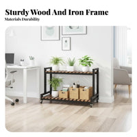 With casters Tiered Plant Stand Multitiered Rolling Flower Pot Stand Space-Saving Display Shelf Easy Assembly for Gardening lovers, Apartment Dwellers, Balcony, Living Room, Porch, Corner