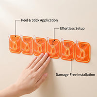 Bedroom & Dorm Room Organizer Hooks for Students, Punch Strong Multi-Hook Rack, Modern Minimalist Multi-Row Storage, Over the Door Bathroom & Kitchen