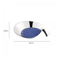 Jewelry Dish with Leather Lining Mirror Finish Leaf-Shaped Storage Tray Asymmetrical for Coffee Table