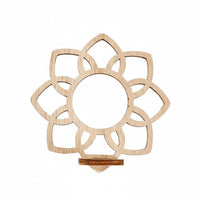 Natural Wood Frame Wall Mount Test Tube Planter Minimalist Design Hydroponic Cuttings Planter Easy to Clean Hanging Hydroponic Vase Hollow-Carved Pattern for Bedroom, Entryway