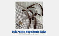 Large Capacity Plaid Storage Bag, Travel Tote, Lightweight Multi-Functional Organizer