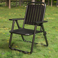 Armrests Camping Folding Chair Lightweight Folding Armchair Water-Resistant Outdoor Seating for Balcony