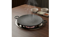Round Nonstick Griddle Smokeless Korean Grill Pan Pan High Temperature Resistant Round Barbecue Plate for Outdoor, Camping, Picnic