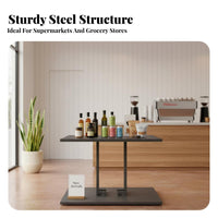 High Load Capacity Supermarket Display Table Minimalist Design Heavy Duty Metal Display Rack Space Saving Freestanding Product Display Powder Coated Finish for Shop Owners, Retailers, Homeowners, Supermarkets, Convenience Shop S, Shopping Mall, Cafes