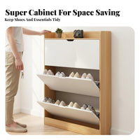 Entryway Footwear Storage Unit Space-Saving Design Tip-out Footwear Storage Unit Dust-Resistant for Apartment Dwellers, Homeowners, Narrow Areas