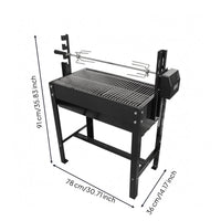 Briquette-Fueled Barbecue Grill Vented Portable Rotisserie Barbecue Painted Finish Rotisserie Grill