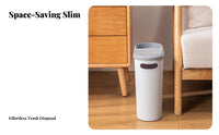 Push Button Trash Can Space Saving Slim Trash Can Narrow Space Wastebasket Easy Cleaning Narrow Garbage Bin 10L Capacity
