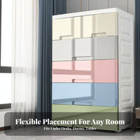 Space-Saving Plastic Storage Cabinet Large Capacity Multi-Layer Drawer Organizer Stable and Sturdy Plastic Chest of Drawers High Load-Bearing for Students, Homeowners, Dorm Room, Bedroom, Hallway, Playroom