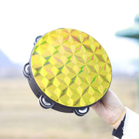 Tambourine Handheld Tambourine with Metal Jingling Discs Wooden Hand Drum for Kids, Young Children, Music Lessons, Classroom