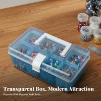 32 Grid Organizer Transparent 32 Grid Storage Box Dustproof Bead Organizer Box for DIY Enthusiast S, Jewelry Makers, Workshop, Studio, Fishing