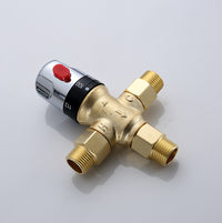 热销美制螺纹1/2NPT黄铜三通恒温混水阀热水器混合阀冷热水控制阀