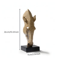 Animal Head Sculpture Modern Animal Head Statue Abstract Sculpture with Pedestal for Home Stylists, Art Collectors, Living Room, Entryway, Bookshelf