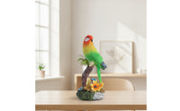 Realistic Bird Figurine Textured Bird Sculpture Tabletop Birds on a Branch Ornament Compact for Bookshelf