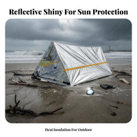 Heat Reflective Emergency Tent | Shelter Waterproof Thermal Tent Windproof for Campers, Survivalists, Camping, Hiking