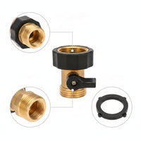 Compact Garden Hose Shut off Valve with Washers Smooth Hose Connector with Shut off Valve Easy-Turn Leak-Proof for Gardeners, Lawn Watering