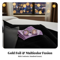 2 Pieces Violet Crystal Glass Cufflinks Long-Lasting Electroplating