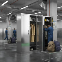 Stainless Steel Locker Rust-Resistant Multiple-Door Metal Cabinet Ventilated Design Employee Storage Cabinet for Employees, Cleanroom, Changing Room