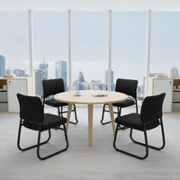 Sled Base Chair Dark Chair with Sled Base Stationary Furniture for Students, Meeting Room, Home Office