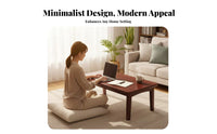 Space-Saving Foldable Tatami Table Multi-Purpose Japanesedesign Floor Table Easy to Clean Folding Desk Rounded Corners for Apartment Dwellers, Tea Enthusiasts, Bay Window, Balcony, Small Areas, Bedroom