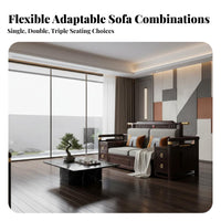 Modern Chinese aesthetic Oriental Wooden Sofa Set sturdy Wood Construction Living Room Furniture Intricate Carving features Seating Group long-lasting Frame for Interior Design aficionados, Homeowners, Families, Villa, Lounge Area, Reception Hall, Den