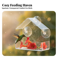 birds Feeder Clear Design Suction Cup birds Feeder Easy Installation Pet Supply for Outdoor, Garden, Backyard