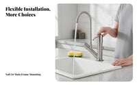 complete Design Soap Dispenser with Sponge Holder Press-Action Pump Multi-Compartment Sink Organizer Easy to Clean Countertop organizer Rustproof for Homemakers, Adults