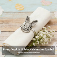 Metal Hare Napkin Holder Sturdy Alloy Bunny Napkin Holder Easy to Clean Easter Bunny Table Decoration for Homemakers, Banquets, Restaurants, Weddings