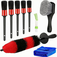 9 Pieces Soft Bristle Car Wash Brush Kit Different Shapes Car Detailing Brush Set Compact for Home Garage