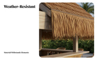 Synthetic Straw Roof Tile Realistic Look Artificial Thatch Roll Waterproof Thatch Panel for Contractors, Event Planners, Gazebo, Patio, Garden