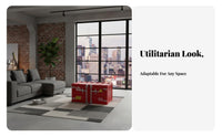 Multi-Functional Shipping Container Chest Double Door sturdy design Chest Space-Saving Coffee Table Sturdy frame for Apartment Dwellers, Design aficionados, Living Room, Commercial Spaces, Man Cave, Bedroom