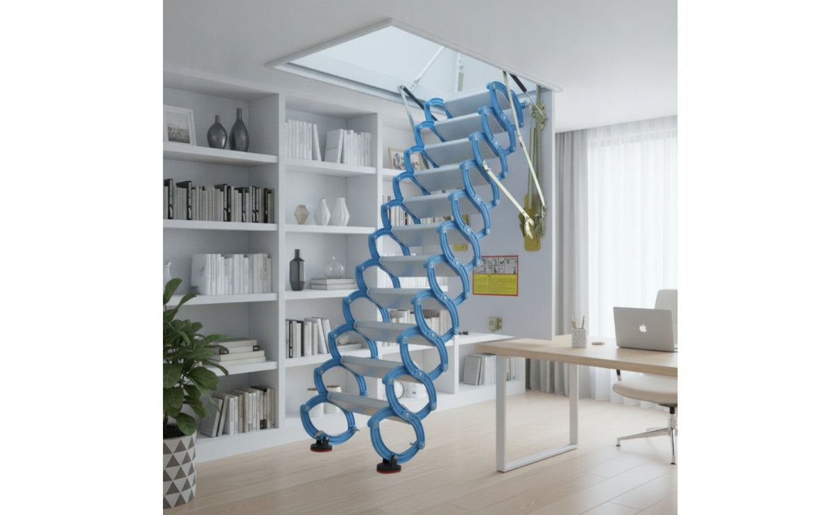 Telescopic Retractable Attic Staircase Telescoping Electric Attic Ladder Extendable Folding Ceiling Ladder Heavy Duty for Loft