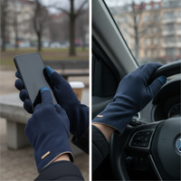 Men's Winter Thermal Cashmere Lined Knit Wool Gloves with Touchscreen Function
