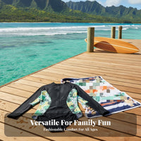 Long Sleeve Floral Swimsuit Padded Floral Print Wave Ing Suit Single Piece Sun Protection Swim Attire Quick-Dry Textile