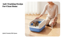 Anti-Spray Cat Litter Tray Easy to Clean Anti-Tracking Litter Tray Semi-Enclosed Cat Potty Detachable Design for Home, Bathroom